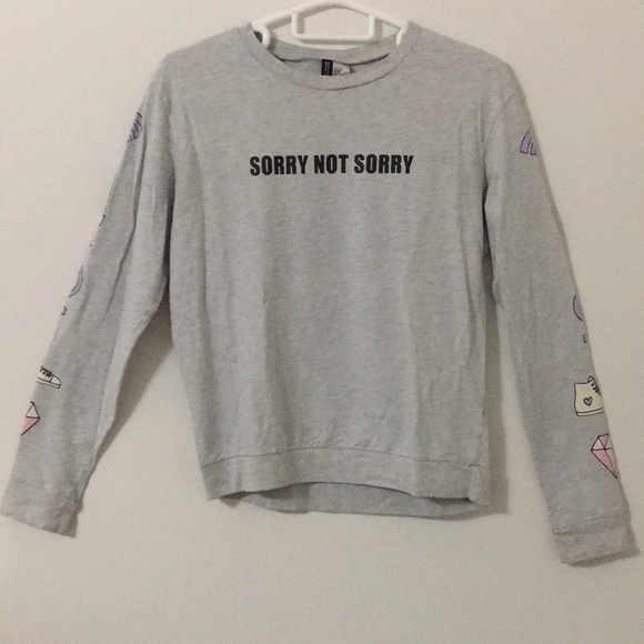 Grey “Sorry Not Sorry” Sweatshirt - Picture 1 of 3